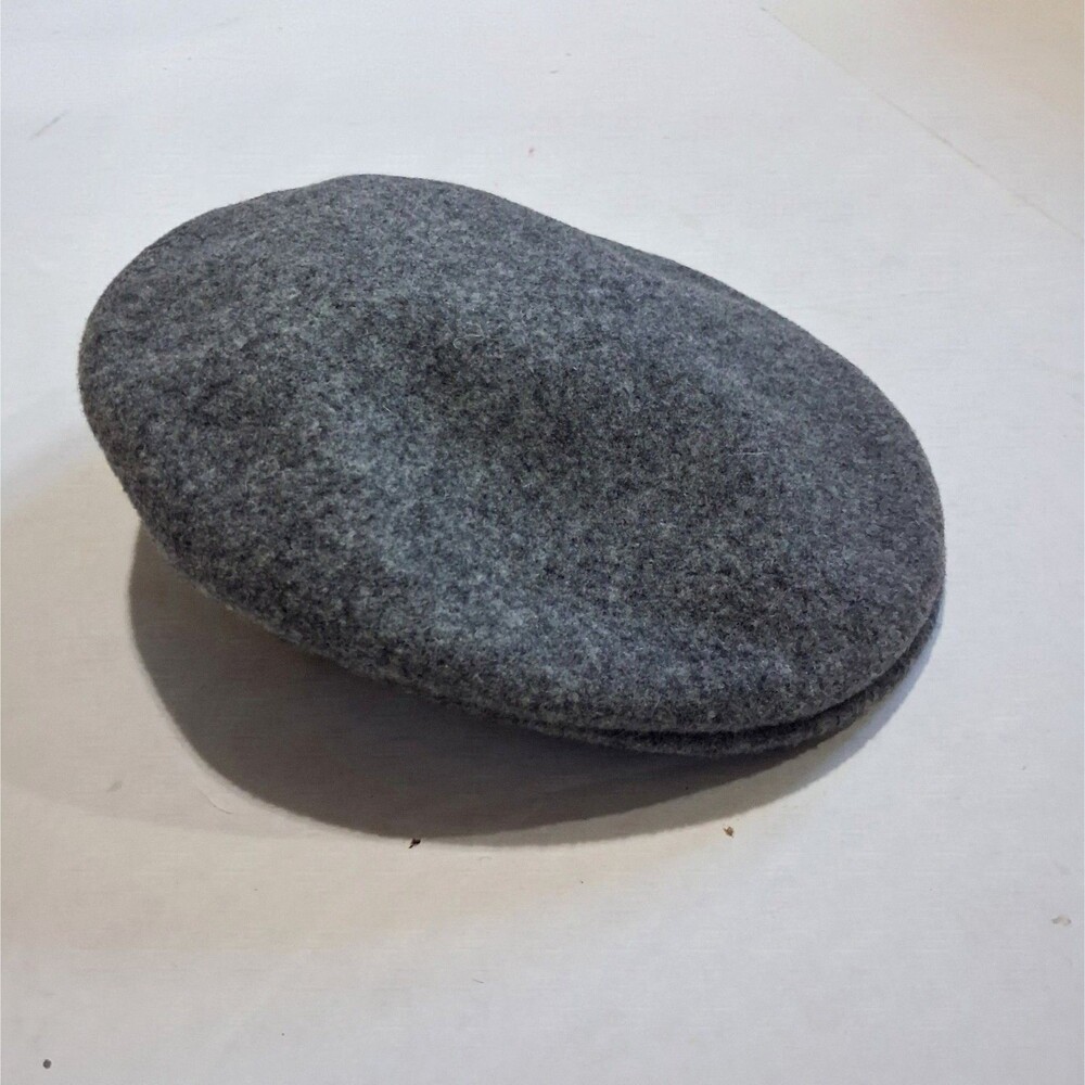 Wool Beret Fitted Hat Cap Grey Kangol Men's Small Vintage